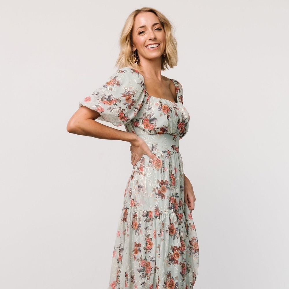 Baltic Born Annabeth Midi Dress | Eucalyptus Floral Size MM